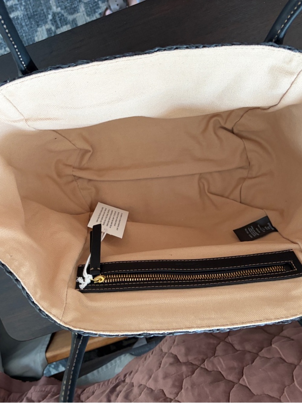 NWT Madewell The Handwoven Straw Mini Tote in Wide Stripe - Picture 9 of 10